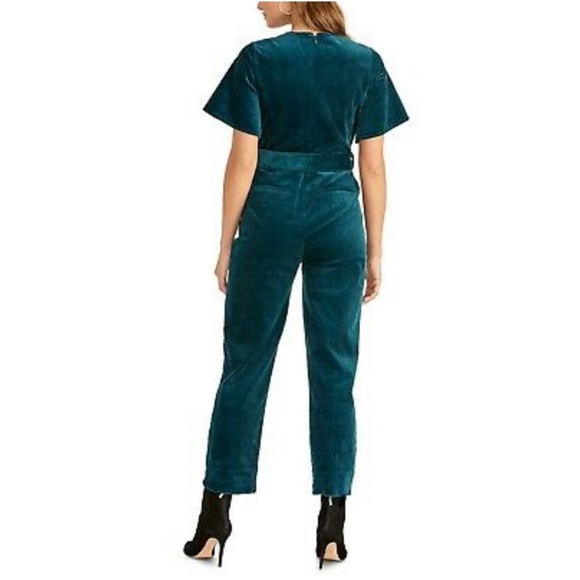 Rachel Roy Dark Peacock Corduroy Velvet Jumpsuit - Picture 4 of 7